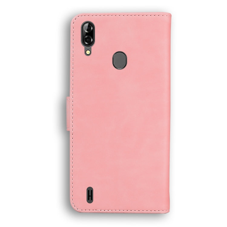 For Blackview A60 Pro Skin Feel Pure Color Flip Leather Phone Case(Pink) - More Brand by buy2fix | Online Shopping UK | buy2fix