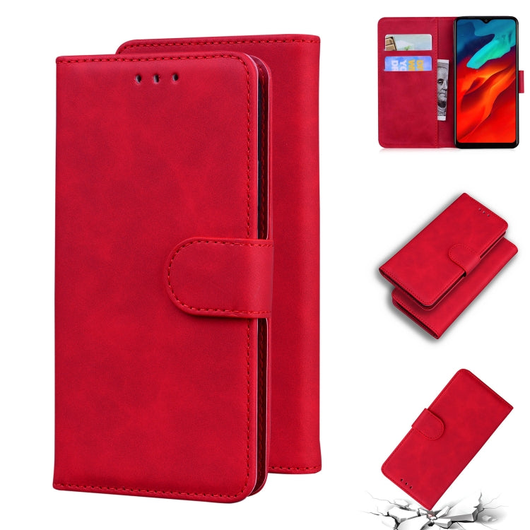 For Blackview A80 Pro Skin Feel Pure Color Flip Leather Phone Case(Red) - More Brand by buy2fix | Online Shopping UK | buy2fix