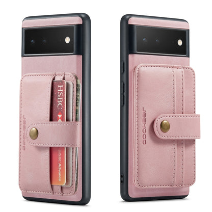 For Google Pixel 7 5G JEEHOOD RFID Anti-Theft Wallet Magnetic PU+TPU Phone Case(Pink) - Google Cases by JEEHOOD | Online Shopping UK | buy2fix