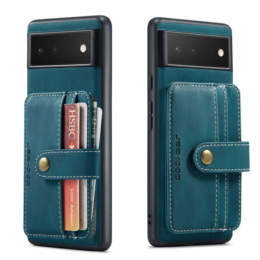 For Google Pixel 7 Pro 5G JEEHOOD RFID Anti-Theft Wallet Magnetic PU+TPU Phone Case(Blue) by JEEHOOD