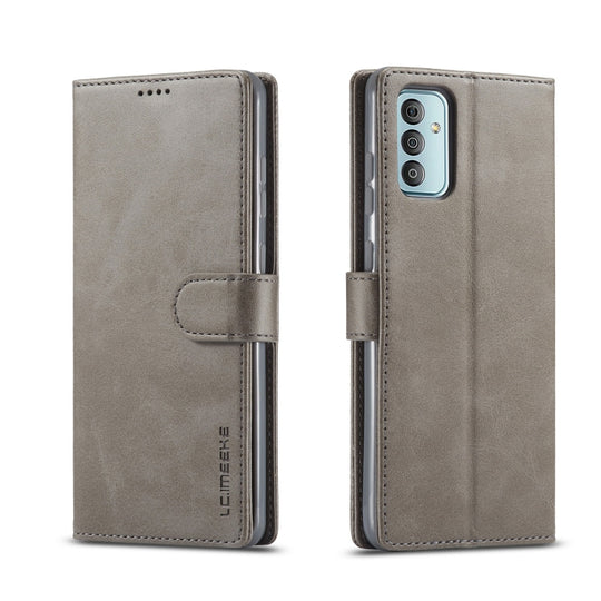 For Samsung Galaxy A23 5G LC.IMEEKE Calf Texture Leather Phone Case(Grey)