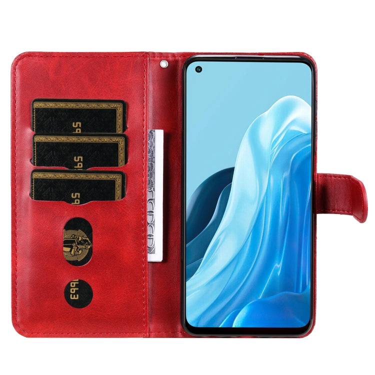 For OPPO Reno7 5G / Find X5 Lite International Version Fashion Calf Texture Zipper Horizontal Flip Leather Case(Red) - OPPO Cases by buy2fix | Online Shopping UK | buy2fix