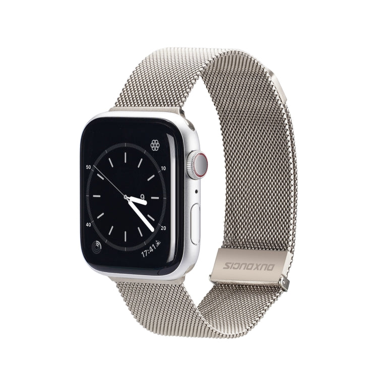 DUX DUCIS Milanese Watchband For Apple Watch Series 9&8&7 45mm / SE 3&SE 2&6&SE&5&4 44mm / 3&2&1 42mm(Starlight) - Watch Bands by DUX DUCIS | Online Shopping UK | buy2fix