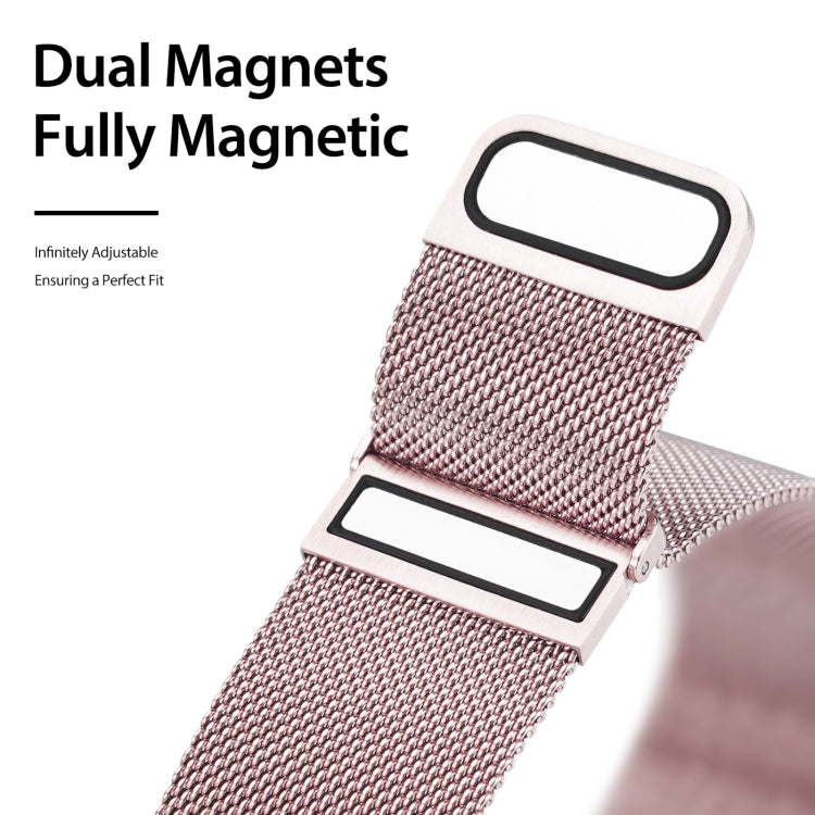 DUX DUCIS Milanese Watchband For Apple Watch Series 9&8&7 45mm / SE 3&SE 2&6&SE&5&4 44mm / 3&2&1 42mm(Pink) - Watch Bands by DUX DUCIS | Online Shopping UK | buy2fix