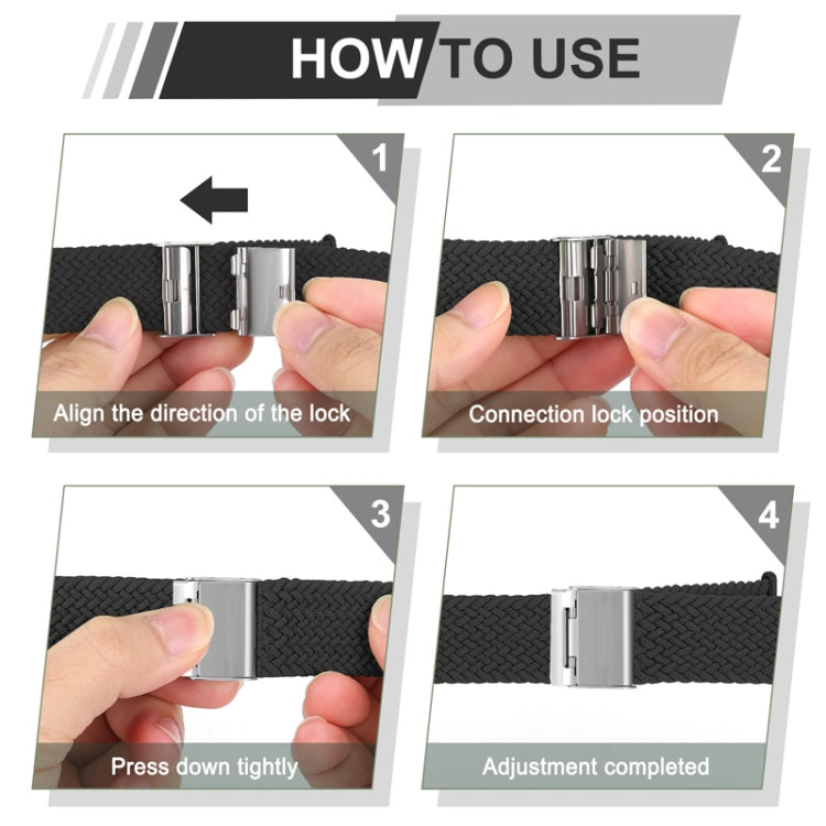 Nylon Braid Watch Band For Apple Watch Ultra 49mm&Watch Ultra 2 49mm / Series 9&8&7 45mm / SE 3&SE 2&6&SE&5&4 44mm / 3&2&1 42mm(Starlight Dark Blue) by buy2fix