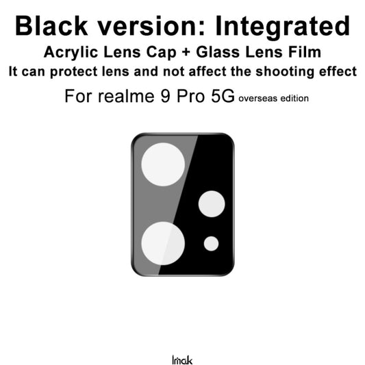 For OPPO Realme 9 Pro 5G Global imak Integrated Rear Camera Lens Tempered Glass Film with Lens Cap Black Version by imak