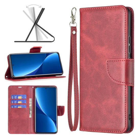 For Xiaomi 12 Pro Lambskin Texture Pure Color Leather Phone Case(Red)