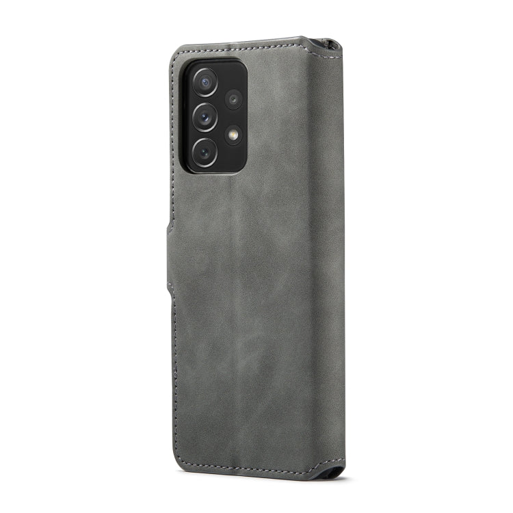 For Samsung Galaxy A73 5G DG.MING Retro Oil Edge Flip Leather Phone Case(Grey) - Galaxy Phone Cases by DG.MING | Online Shopping UK | buy2fix