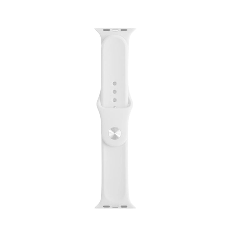 For Apple Watch Series 7 41mm / 6 & SE & 5 & 4 40mm / 3 & 2 & 1 38mm Mutural Liquid Silicone Watch Band(White) - Watch Bands by Mutural | Online Shopping UK | buy2fix