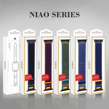 For Apple Watch Ultra 49mm&Watch Ultra 2 49mm / Series 9&8&7 45mm / SE 3&SE 2&6&SE&5&4 44mm / 3&2&1 42mm Mutural Nylon Watch Band(Pink) by Mutural