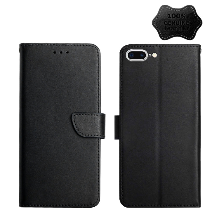 Genuine Leather Fingerprint-proof Horizontal Flip Phone Case For iPhone 7 Plus(Black) - More iPhone Cases by buy2fix | Online Shopping UK | buy2fix