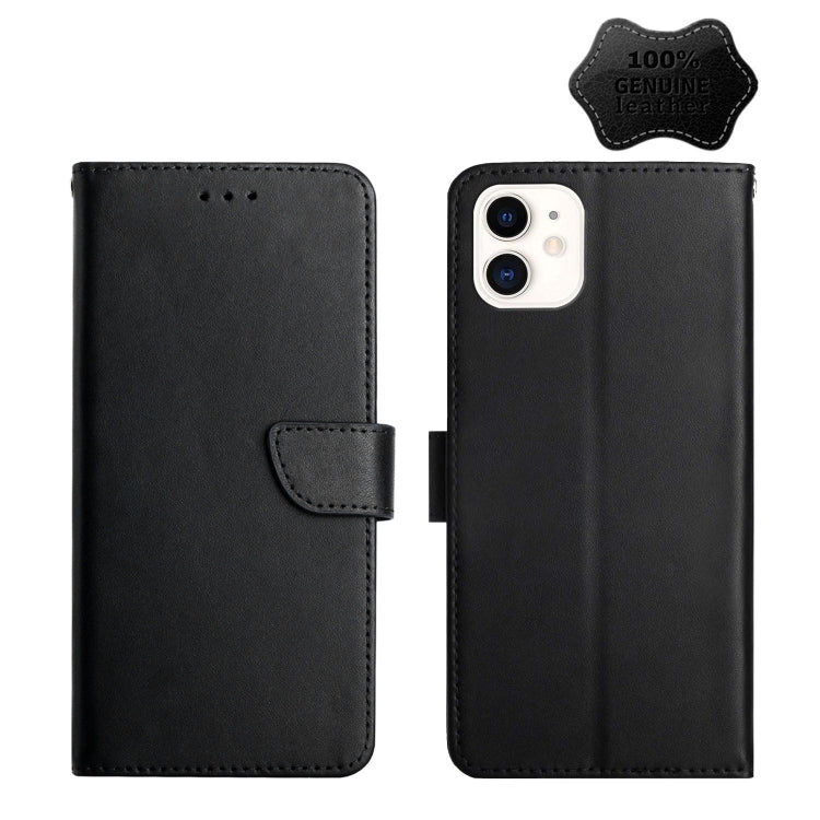 For iPhone 11 Genuine Leather Fingerprint-proof Horizontal Flip Phone Case (Black) - iPhone 11 Cases by buy2fix | Online Shopping UK | buy2fix