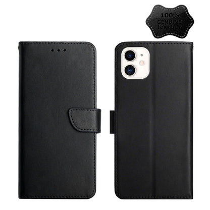 For iPhone 11 Genuine Leather Fingerprint-proof Horizontal Flip Phone Case (Black) - iPhone 11 Cases by buy2fix | Online Shopping UK | buy2fix