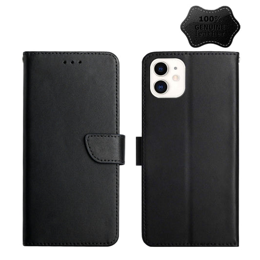 For iPhone 11 Genuine Leather Fingerprint-proof Horizontal Flip Phone Case (Black) - iPhone 11 Cases by buy2fix | Online Shopping UK | buy2fix
