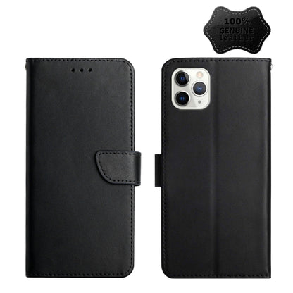 For iPhone 11 Pro Max Genuine Leather Fingerprint-proof Horizontal Flip Phone Case (Black) - iPhone 11 Pro Max Cases by buy2fix | Online Shopping UK | buy2fix