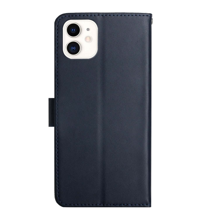 For iPhone 12 mini Genuine Leather Fingerprint-proof Horizontal Flip Phone Case (Blue) - iPhone 12 mini Cases by buy2fix | Online Shopping UK | buy2fix
