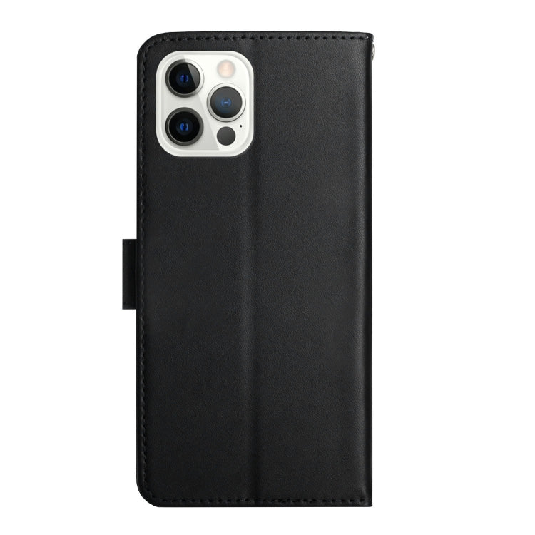 For iPhone 12 Pro Max Genuine Leather Fingerprint-proof Horizontal Flip Phone Case(Black) - iPhone 12 Pro Max Cases by buy2fix | Online Shopping UK | buy2fix