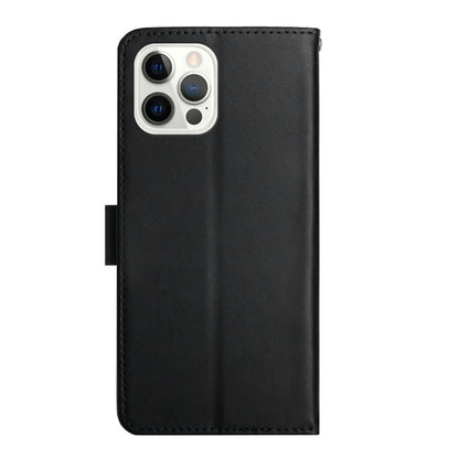 For iPhone 12 Pro Max Genuine Leather Fingerprint-proof Horizontal Flip Phone Case(Black) - iPhone 12 Pro Max Cases by buy2fix | Online Shopping UK | buy2fix