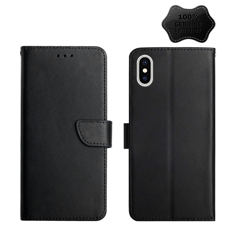For iPhone XS Max Genuine Leather Fingerprint-proof Horizontal Flip Phone Case(Black) - More iPhone Cases by buy2fix | Online Shopping UK | buy2fix