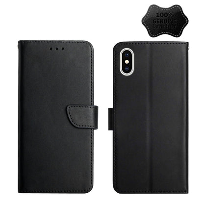 For iPhone XS Max Genuine Leather Fingerprint-proof Horizontal Flip Phone Case(Black) - More iPhone Cases by buy2fix | Online Shopping UK | buy2fix