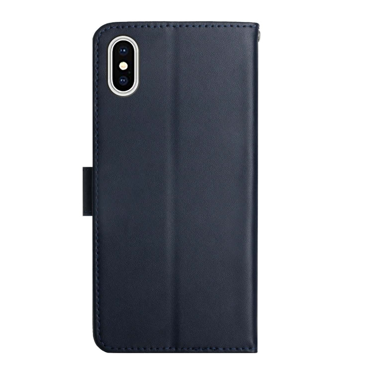 For iPhone XS Max Genuine Leather Fingerprint-proof Horizontal Flip Phone Case(Blue) - More iPhone Cases by buy2fix | Online Shopping UK | buy2fix