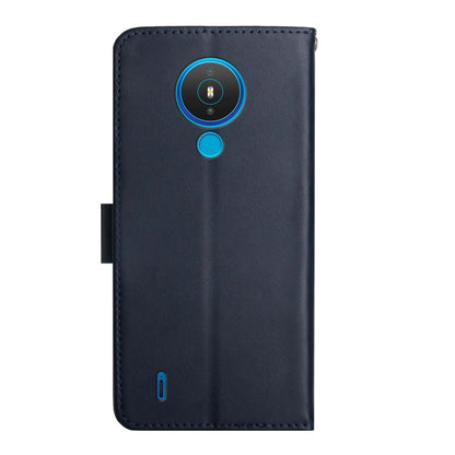 For Nokia 1.4 Genuine Leather Fingerprint-proof Horizontal Flip Phone Case(Blue) - Nokia Cases by buy2fix | Online Shopping UK | buy2fix