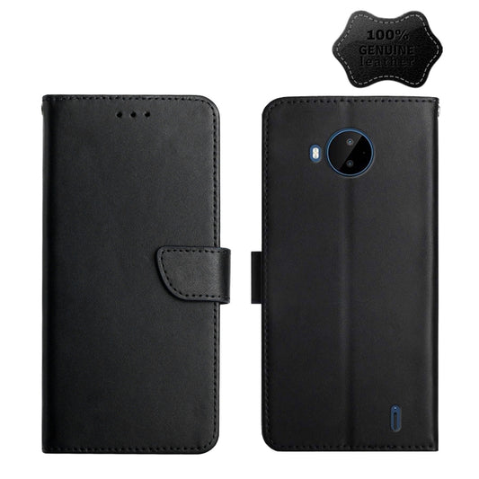 For Nokia C20 Plus Genuine Leather Fingerprint-proof Horizontal Flip Phone Case(Black) - Nokia Cases by buy2fix | Online Shopping UK | buy2fix