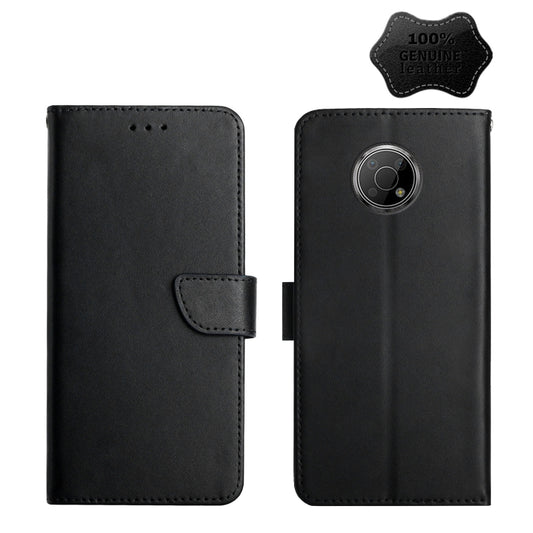 For Nokia G300 Genuine Leather Fingerprint-proof Horizontal Flip Phone Case(Black) - Nokia Cases by buy2fix | Online Shopping UK | buy2fix