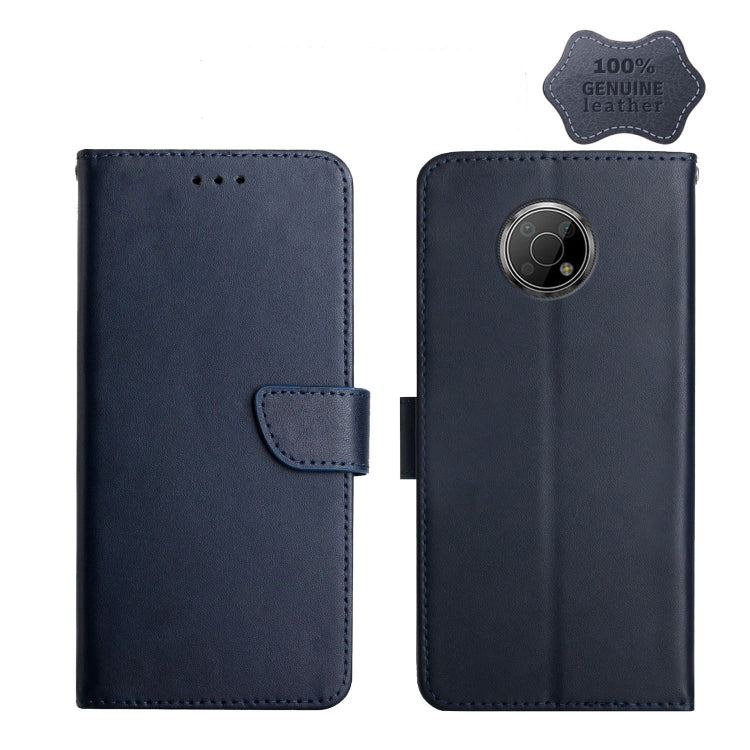For Nokia G300 Genuine Leather Fingerprint-proof Horizontal Flip Phone Case(Blue) - Nokia Cases by buy2fix | Online Shopping UK | buy2fix
