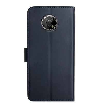For Nokia G300 Genuine Leather Fingerprint-proof Horizontal Flip Phone Case(Blue) - Nokia Cases by buy2fix | Online Shopping UK | buy2fix