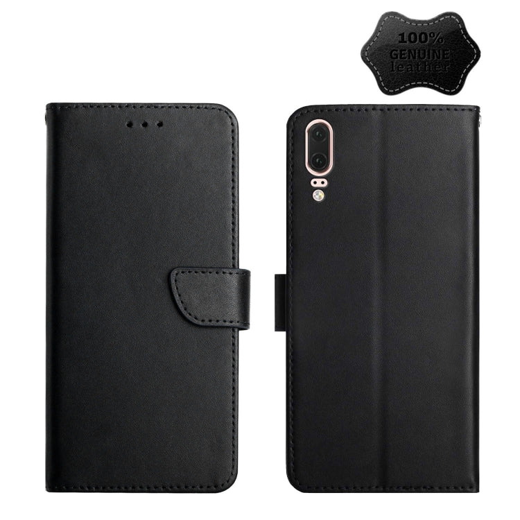 For Huawei P20 Genuine Leather Fingerprint-proof Horizontal Flip Phone Case(Black) - Huawei Cases by buy2fix | Online Shopping UK | buy2fix