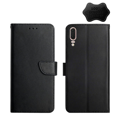 For Huawei P20 Genuine Leather Fingerprint-proof Horizontal Flip Phone Case(Black) - Huawei Cases by buy2fix | Online Shopping UK | buy2fix