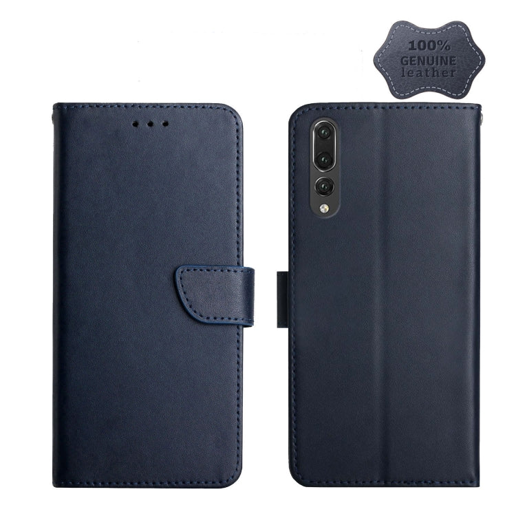 For Huawei P20 Pro Genuine Leather Fingerprint-proof Horizontal Flip Phone Case(Blue) - Huawei Cases by buy2fix | Online Shopping UK | buy2fix