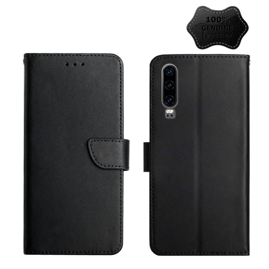 For Huawei P30 Genuine Leather Fingerprint-proof Horizontal Flip Phone Case(Black) - Huawei Cases by buy2fix | Online Shopping UK | buy2fix