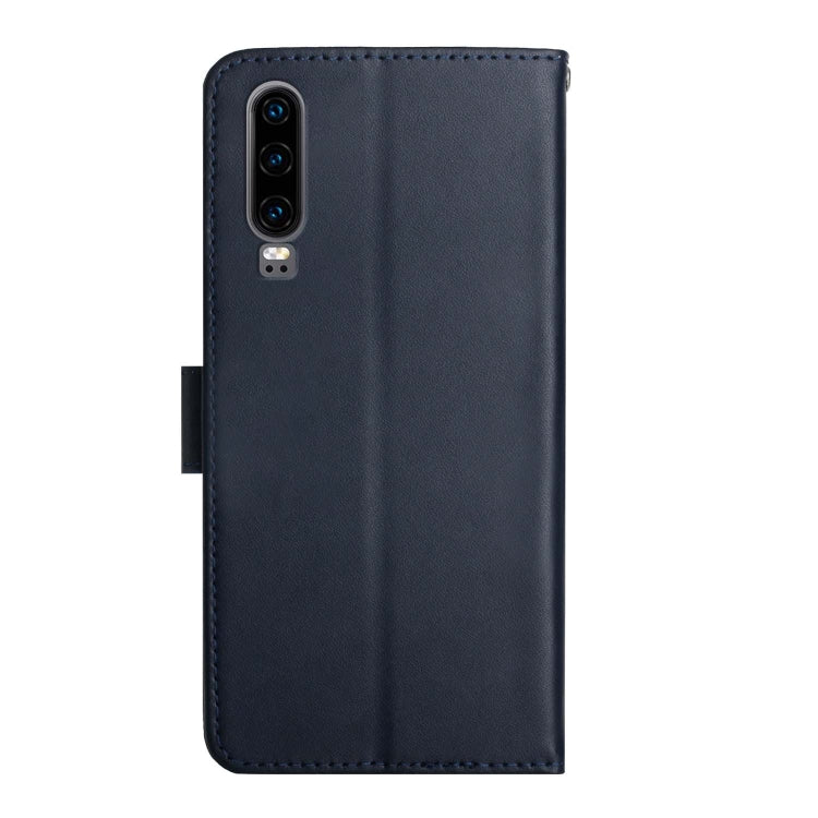 For Huawei P30 Genuine Leather Fingerprint-proof Horizontal Flip Phone Case(Blue) - Huawei Cases by buy2fix | Online Shopping UK | buy2fix