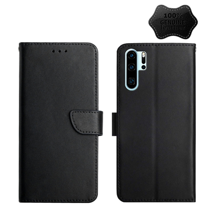 For Huawei P30 Pro Genuine Leather Fingerprint-proof Horizontal Flip Phone Case(Black) - Huawei Cases by buy2fix | Online Shopping UK | buy2fix