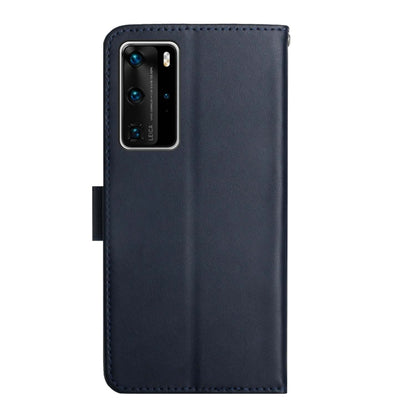 For Huawei P40 Pro Genuine Leather Fingerprint-proof Horizontal Flip Phone Case(Blue) - Huawei Cases by buy2fix | Online Shopping UK | buy2fix