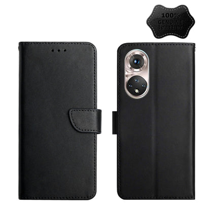 For Huawei P50 Pro Genuine Leather Fingerprint-proof Horizontal Flip Phone Case(Black) - Huawei Cases by buy2fix | Online Shopping UK | buy2fix