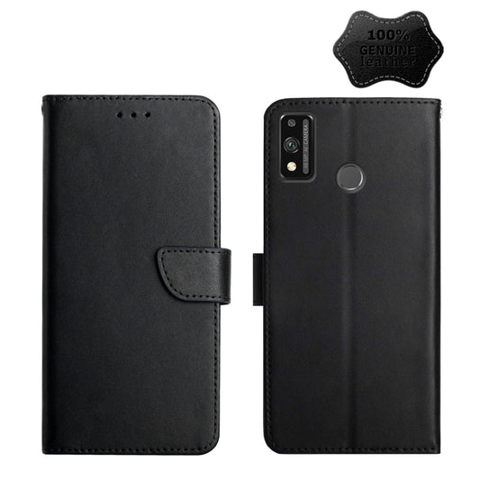 For Honor 9X Lite Genuine Leather Fingerprint-proof Horizontal Flip Phone Case(Black) - Huawei Cases by buy2fix | Online Shopping UK | buy2fix