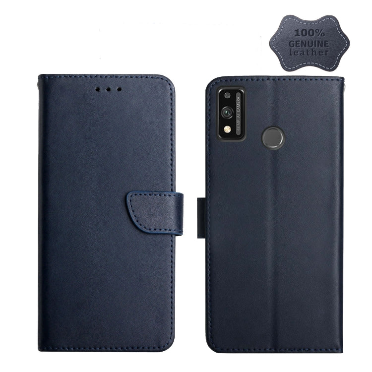 For Honor 9X Lite Genuine Leather Fingerprint-proof Horizontal Flip Phone Case(Blue) - Huawei Cases by buy2fix | Online Shopping UK | buy2fix