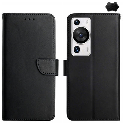 For Huawei P60 Pro Genuine Leather Fingerprint-proof Horizontal Flip Phone Case(Black) - Huawei Cases by buy2fix | Online Shopping UK | buy2fix