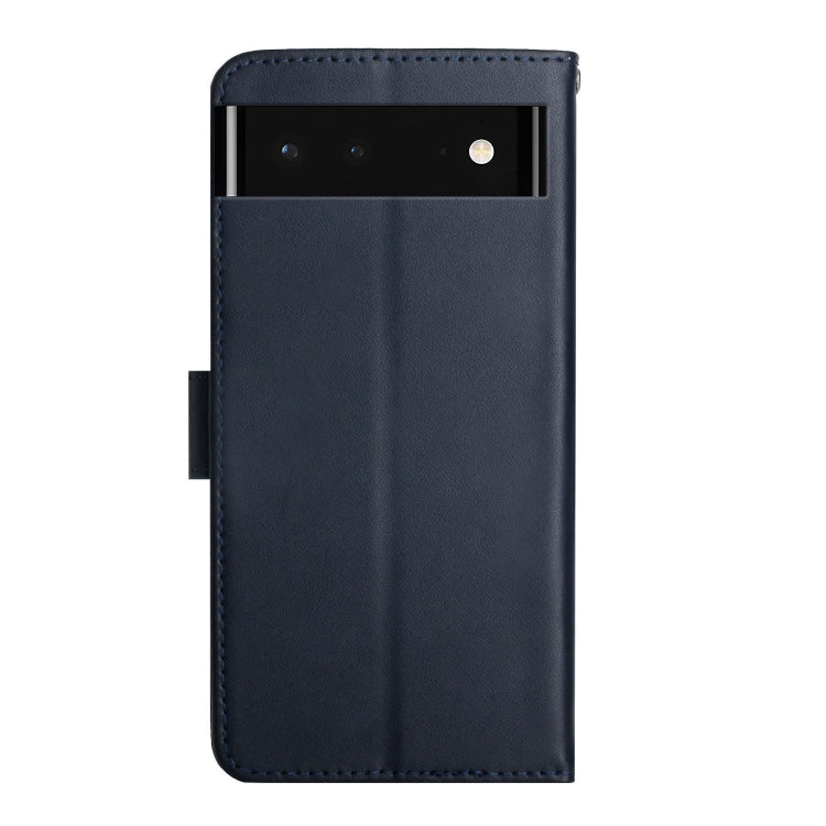 For Google Xperia 6 Genuine Leather Fingerprint-proof Horizontal Flip Phone Case(Blue) - Google Cases by buy2fix | Online Shopping UK | buy2fix