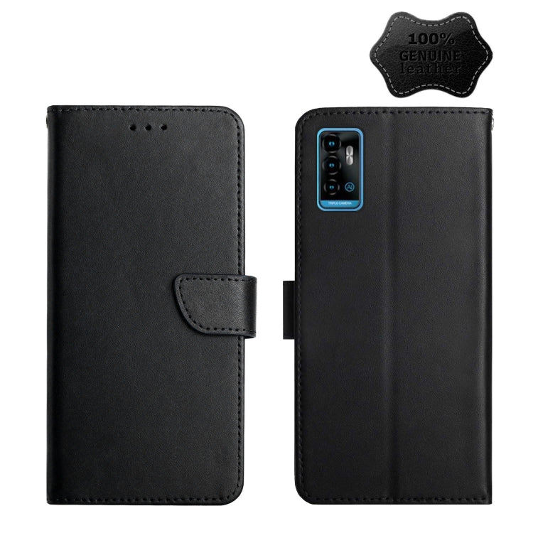 For ZTE Blade A51 Genuine Leather Fingerprint-proof Horizontal Flip Phone Case(Black) - ZTE Cases by buy2fix | Online Shopping UK | buy2fix