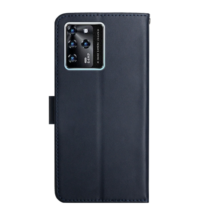 For ZTE Blade V30 Genuine Leather Fingerprint-proof Horizontal Flip Phone Case(Blue) - ZTE Cases by buy2fix | Online Shopping UK | buy2fix
