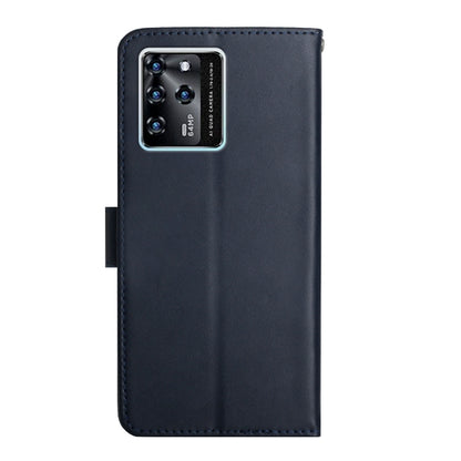 For ZTE Blade V30 Genuine Leather Fingerprint-proof Horizontal Flip Phone Case(Blue) - ZTE Cases by buy2fix | Online Shopping UK | buy2fix