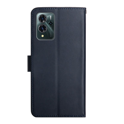 For ZTE Blade V40 Pro Genuine Leather Fingerprint-proof Horizontal Flip Phone Case(Blue) - ZTE Cases by buy2fix | Online Shopping UK | buy2fix