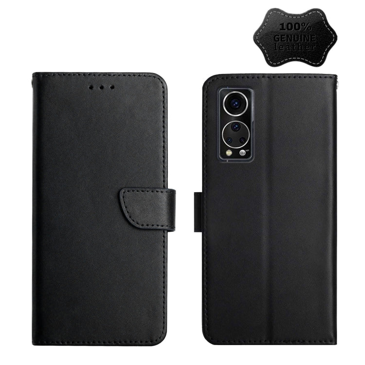 For ZTE Axon 30 Genuine Leather Fingerprint-proof Horizontal Flip Phone Case(Black) - ZTE Cases by buy2fix | Online Shopping UK | buy2fix