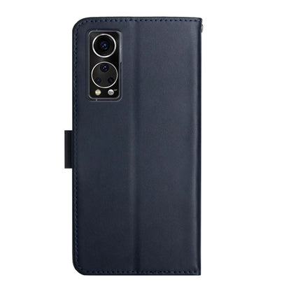 For ZTE Axon 30 Genuine Leather Fingerprint-proof Horizontal Flip Phone Case(Blue) - ZTE Cases by buy2fix | Online Shopping UK | buy2fix