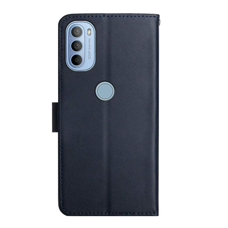For Motorola Moto G31 / G41 Genuine Leather Fingerprint-proof Horizontal Flip Phone Case(Blue) - Motorola Cases by buy2fix | Online Shopping UK | buy2fix