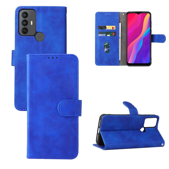 For TCL 30 SE Skin Feel Magnetic Flip Leather Phone Case(Blue)